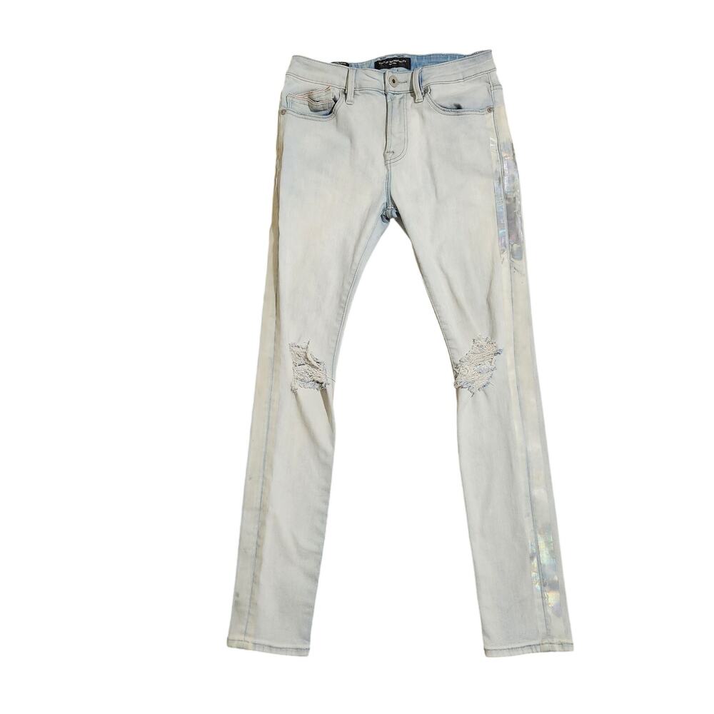 Cult of Individuality Punk Super Skinny Jeans Light Wash Distressed 32x32